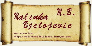 Malinka Bjelojević vizit kartica